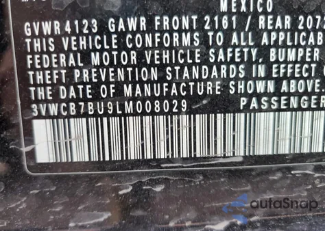 2020 Volkswagen Jetta S из США, поврежденный, VIN 3VWCB7BU9LM008029